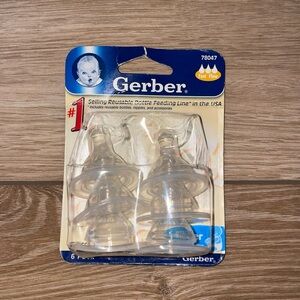 Vintage 6pk Gerber Fast Flow Baby Bottle Nipples NOS NEW